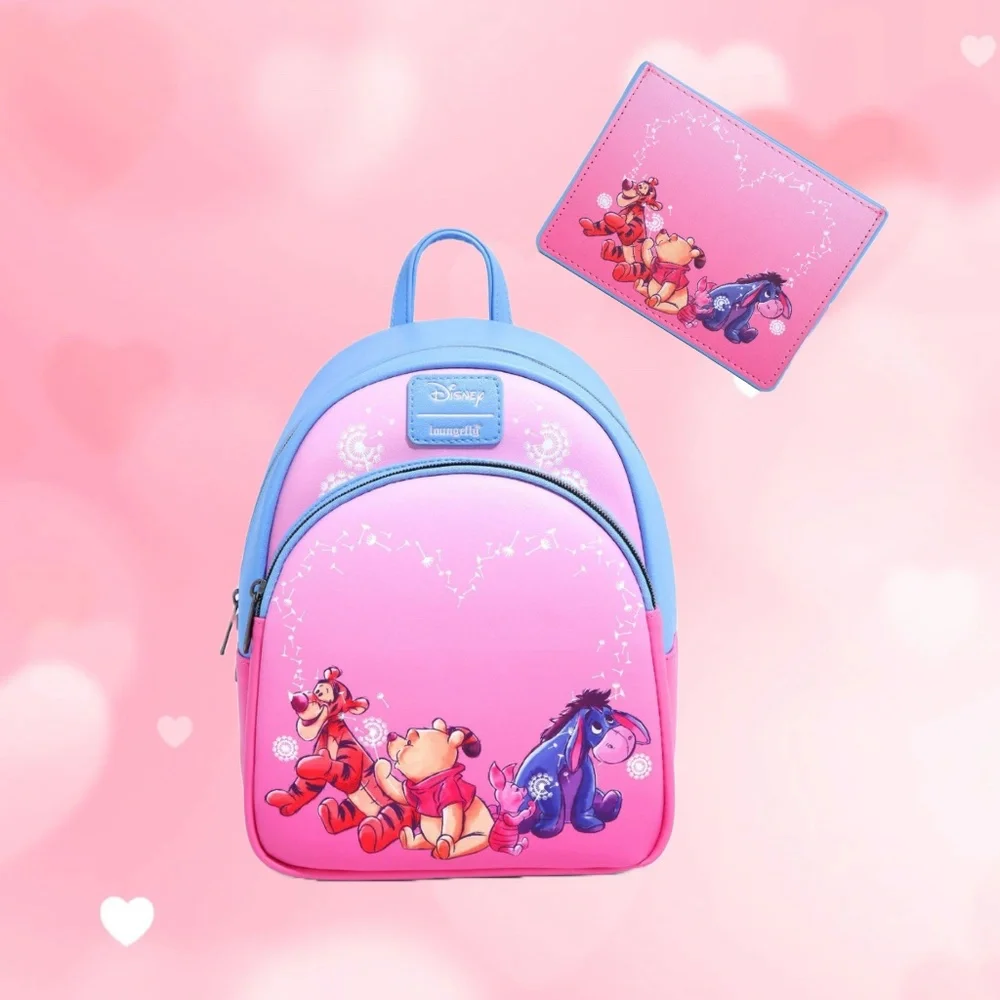 Loungefly Disney Winnie The Pooh Dandelion Heart Mini Backpack and Cardholder
